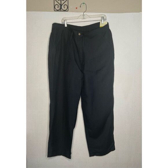 CUBAVERA MEN’S LINEN-BLEND CORE DRAWSTRING PANTS JET BLACK size XL(40-42) - Picture 9 of 14